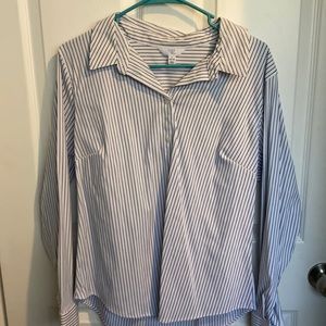 Striped button-up shirt